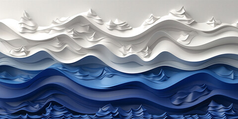 Wall Mural - Sea abstract 3D background with waves