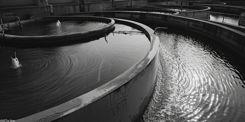 Poster - Black and white photo of a water fountain. Suitable for various design projects