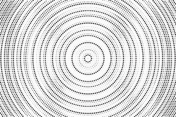 Aufkleber - Halftone pattern background with radial effect, round spot shapes, vintage or retro graphic with place for your text. Dotted design element for various purpose.  