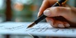 Signing a Quality Management Document: Close-up Shot of Person's Hand Holding a Pen. Concept Document Signing, Quality Management, Close-up Shot, Hand Holding Pen
