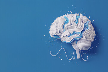 A human brain model in the style of a minimalist illustrator, 