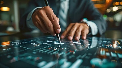 Poster - Sales analysis: Tablet chart, cryptocurrency, business. Digital finance: Tablet chart, cryptocurrency analysis