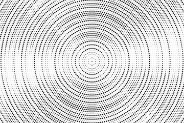 Aufkleber - Halftone pattern background with radial effect, round spot shapes, vintage or retro graphic with place for your text. Dotted design element for various purpose.  