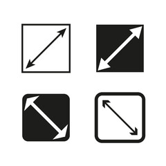 Poster - directional arrows icon set. diagonal arrows in squares. vector navigation symbols. vector illustrat