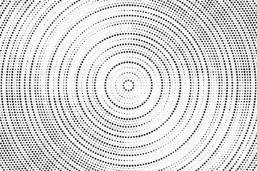 Aufkleber - Halftone pattern background with radial effect, round spot shapes, vintage or retro graphic with place for your text. Dotted design element for various purpose.  