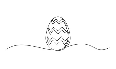 Wall Mural - One continuous line drawing of Easter eggs illustration
