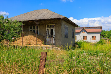 Wall Mural - Moldavian village. Background with selective focus and copy space