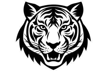 Wall Mural - tiger head silhouette vector illustration