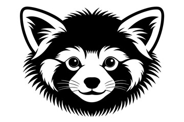 Sticker - red panda head silhouette vector illustration