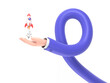 © lrunups - Cartoon hand holding rocket icon that takes off launch on blue background. Launch business product on market. Startup business concept.Supports PNG files.long arms concept.