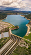 Usina Furnas Energia Drone Hidrelétrica Barragem Lago Represa Turbinas Produção Eletricidade Tecnologia Engenharia Construção Arquitetura Infraestrutura Rio Mar Minas Gerais Ambiental Reservatório