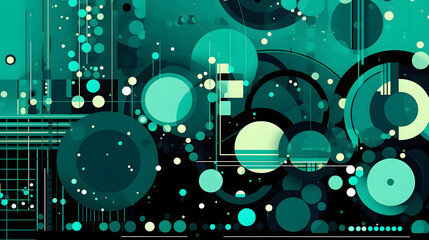 Digital green and black artistic dot abstract graphic poster web page PPT background