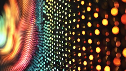Poster - Abstract Colorful Light Patterns - Vibrant abstract light display with a digital wave pattern.