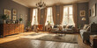 Elegant vintage styled living room interior