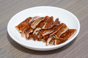 Wall Mural - A plate of delicious deep-fried pork intestines, seven inches deep-fried