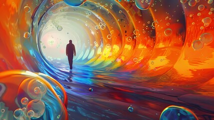 bright colorful bubbles scene abstract illustration poster web page PPT background