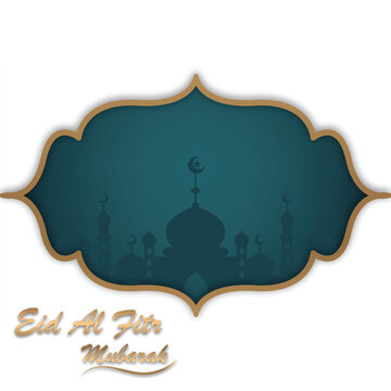 Elegant blue design greetings for Muslim Eid al-Fitr celebrations