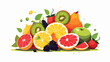 Delicious and fresh fruit flat cartoon vactor illus