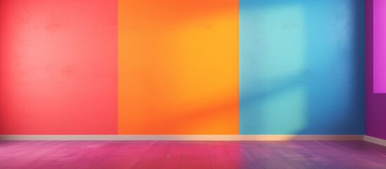 Wall Mural - Vibrant room featuring a colorful decor and wooden flooring against a wall