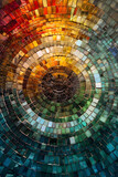Fototapeta Przestrzenne - Shimmering Quantum Mosaic:An Ethereal Digital Tapestry of Earth Tones and Futuristic Energy