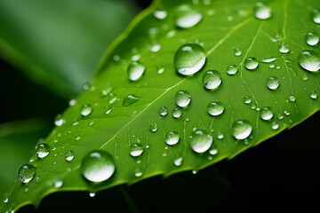  water drops on green leaf