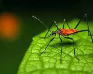 Wall Mural - A bug is standing on a leaf