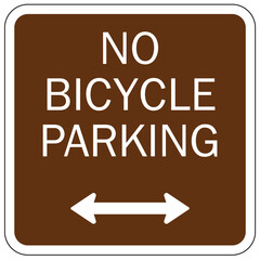 Wall Mural - Campground parking sign no bicycle parking