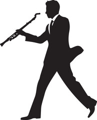 Sticker - Hand drawn illustration of the flute player