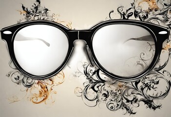 background with frame of glasses