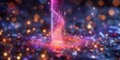 Enchanting 3D render of a magical, glowing serum dropper with a swirling, galaxy-like liquid and tiny, twinkling star-shaped particles