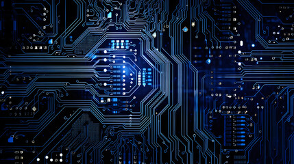 Technology blue computer circuit board abstract graphic poster web page PPT background