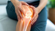 Close-up image of a patient experiencing knee pain, highlighting the importance of joint health and medical care, AI Generative.