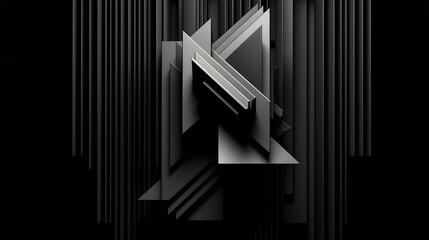 Poster - Technology black geometric stripes sphere abstract graphic poster web page PPT background