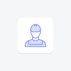 Wall Mural - Engineer icon, person, worker, professional, construction, editable vector, pixel perfect, illustrator ai file