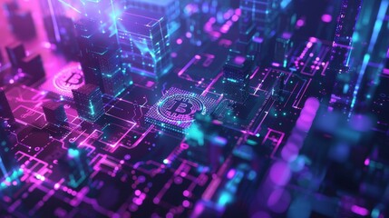 Aufkleber - Abstract designs inspired by blockchain technology and cryptocurrency AI generated illustration