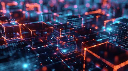 Aufkleber - Abstract designs inspired by blockchain technology and cryptocurrency AI generated illustration