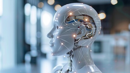 Aufkleber - Abstract interpretations of artificial intelligence and virtual assistants AI generated illustration