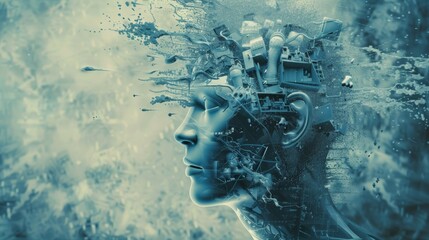 Aufkleber - Abstract representations of artificial intelligence and machine learning AI generated illustration