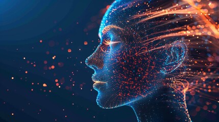 Aufkleber - Abstract interpretations of artificial intelligence and virtual assistants AI generated illustration
