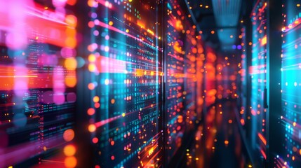 Aufkleber - Abstract visualizations of data storage and cloud computing systems AI generated illustration