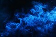 Blue coloured smoke abstract lighting on a black background,  Background from the smoke of vape