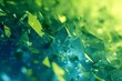 Green crystals background with bokeh effect