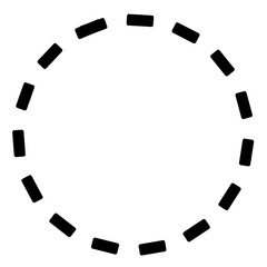 Aufkleber - Black doodle circle, dotted line