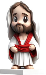 Wall Mural - Close-up of cute cartoon Jesus Christ icon.