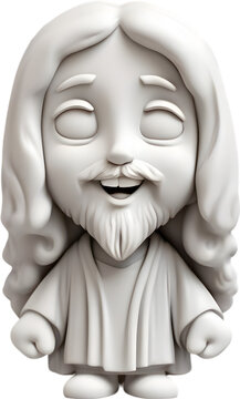 Close-up of cute cartoon Jesus Christ icon.