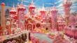Candy Castle A sugary-sweet castle made entirely of candy with gumdrop turrets licorice bridges and chocolate moats  AI generated illustration