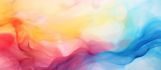 Poster - Vivid and dynamic abstract backdrop created with a watercolor painting technique, showcasing a colorful and artistic display