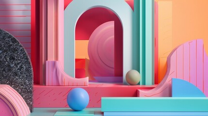 Aufkleber - colorful compositions exploring the boundaries of digital art ai generated illustration