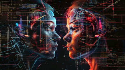 Aufkleber - Delving into the collaborative possibilities of AI for artistic projects  AI generated illustration