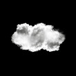 Single white cloud shape isolated over solid background. Cumulus cloud